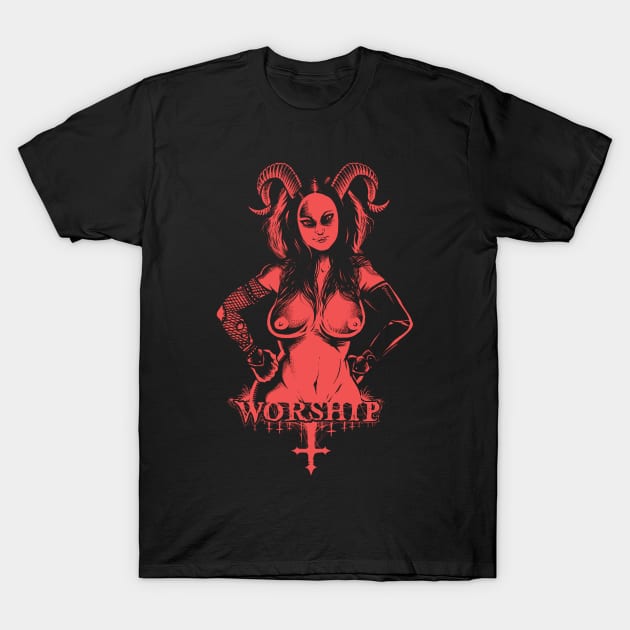 Worship Succubus T-Shirt by wildsidecomix